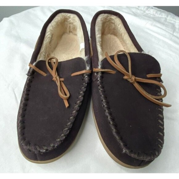 J. Crew Factory Other - J.Crew Men's Faux Shearling Moccasins Size 9M H1299 Dark Brown